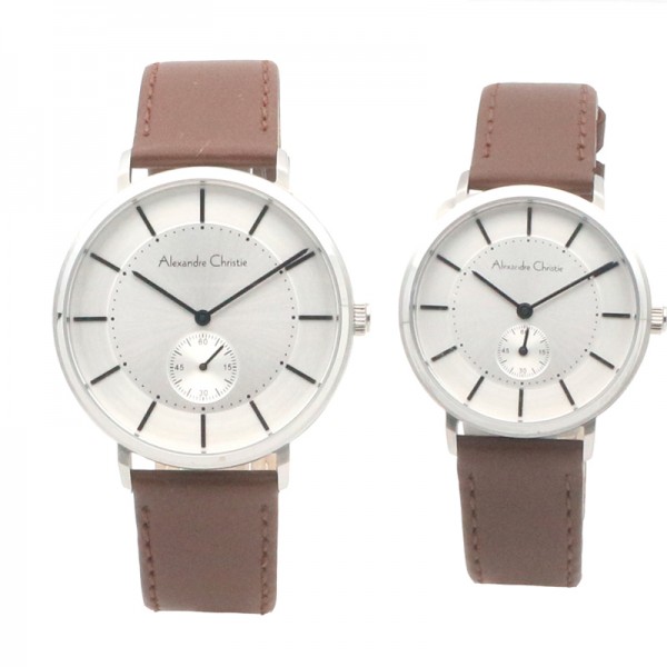 Alexandre Christie AC 8493 Silver White Couple